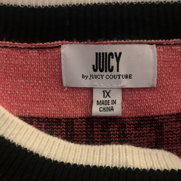 Juicy By Juicy Couture Crew Neck Long Sleeve Pink Cozy Logo Pullover Sweater 1X - Picture 12 of 13